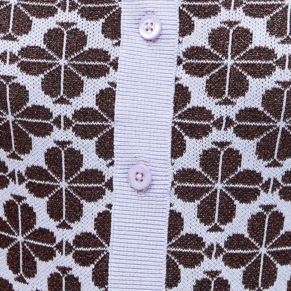 Kate Spade Spade Flower fitted Cardigan Sweater Madeline purple Size Small - Picture 10 of 10